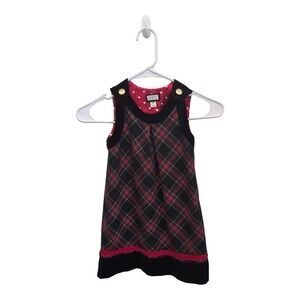 The Children's Place Girls 4T Reversible Plaid Polka Dot Holiday Dress